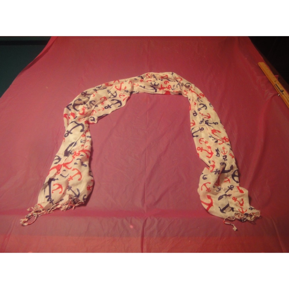 boat Anchors nautical womens‎ neck scarf great cruise wear red white blue